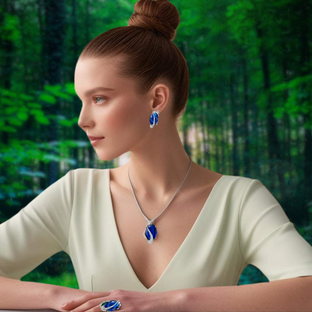 BEAUTIFUL EMERALD GREEN JEWLERY GIFT SET