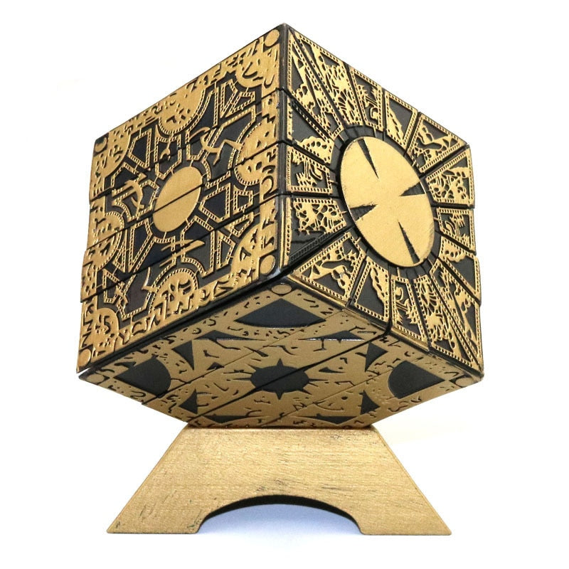 Aether-Lock Enigma Cube: Antique Gold Filigree Mechanical Puzzle Box | Intricate Gothic 3D Logic Brain Teaser & Occult Horror Prop Replica