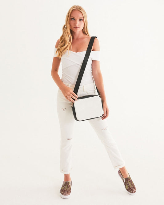 BEAUTIFUL PURPLE GITTER DESIGN CREATED BY FLIPSTYLEZ Women's Slip-On Canvas Shoe