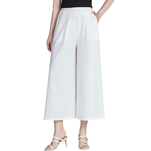 Solid Color Wide Leg Pants Large Size High Waist Casual