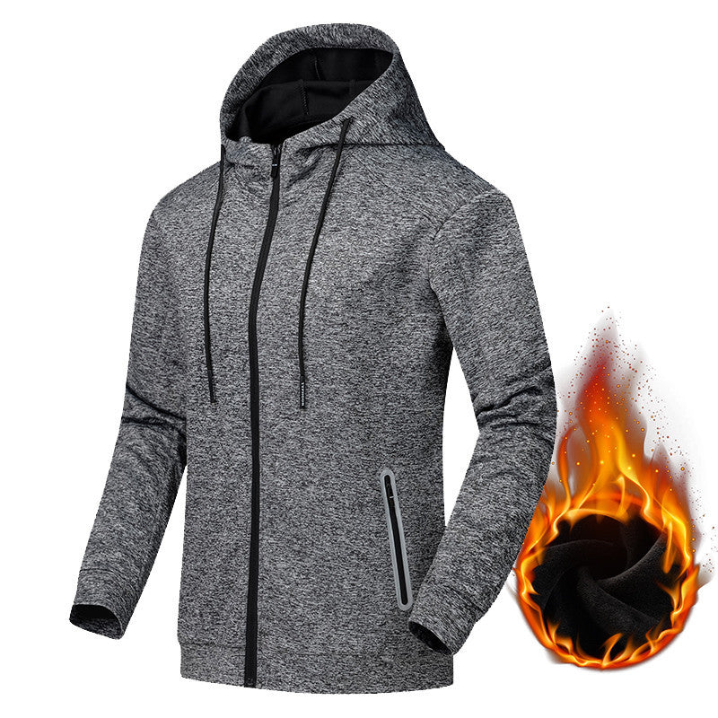 Outdoor Men's Casual Plus Velvet Jacket Plus Size Running Fitness