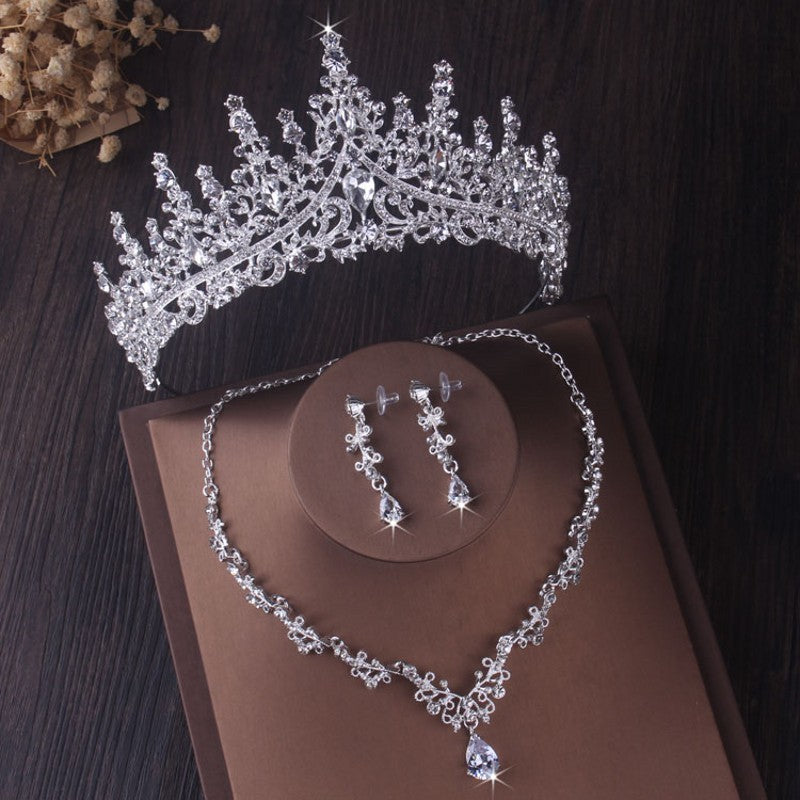 Silver Crystal Drop Bridal Jewelry Set - FLIPSTYLEZLLC