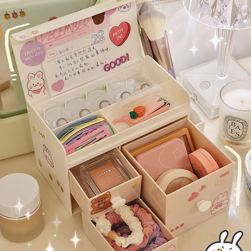 Creative Cute Desktop Storage Box Plastic Drawer Type