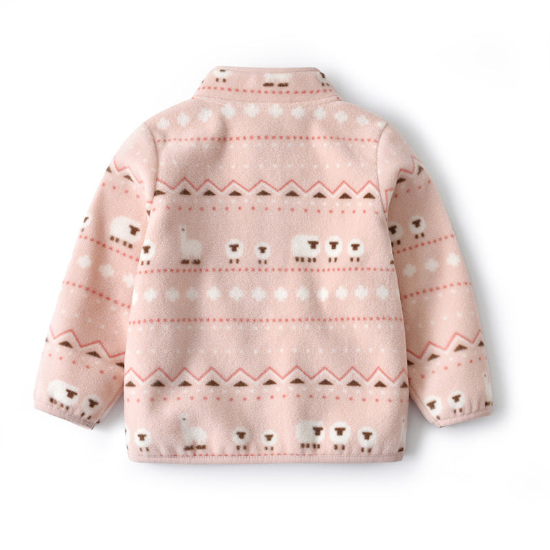 Baby Cartoon Polar Fleece Jacket Thin Long Sleeve