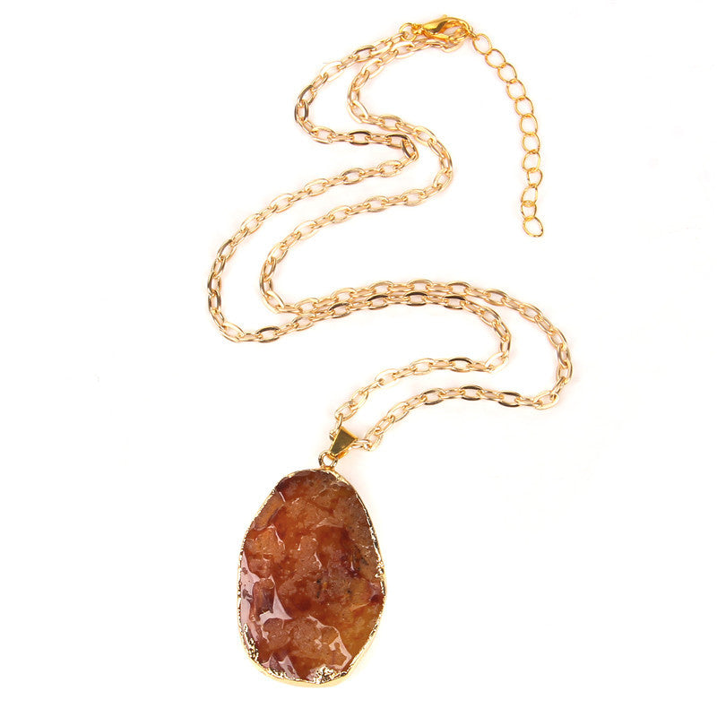 Fashion New Product Temperament Natural Amethyst Cluster Necklace