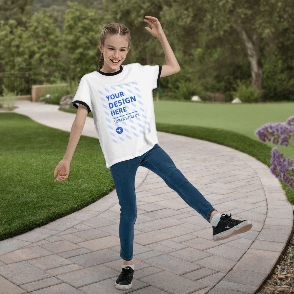 Create Your Own Loose Youth Contrast Short Sleeve T-Shirt