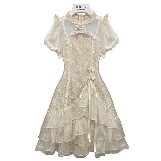 Women's Plus Size Summer French Design Sweet And Spicy Cheongsam