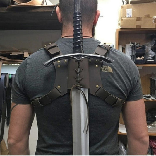 European Medieval Warrior Double Shoulder Strap Sword Set Stage Performance