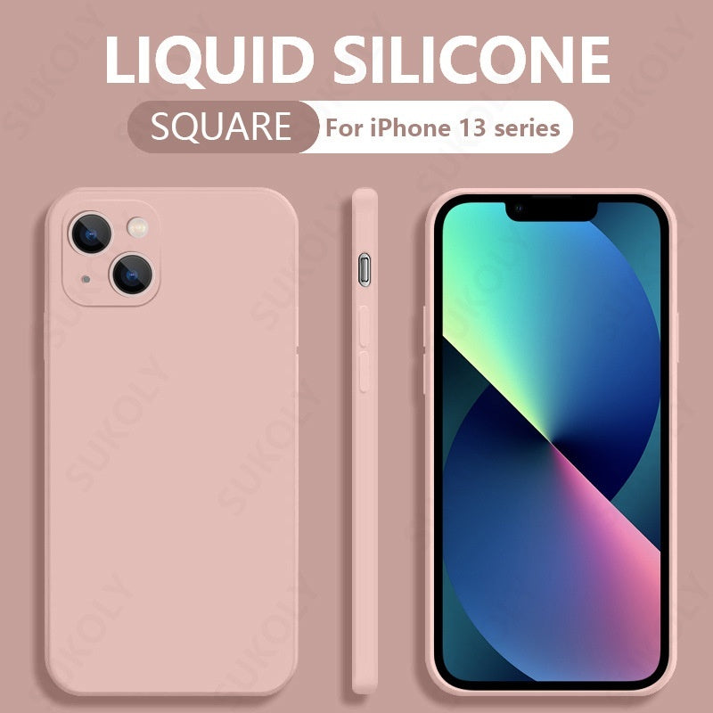 Back Cover Type Simple Liquid Silicone Phone Case