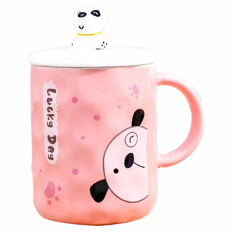 Three-dimensional relief puppy doll creative cup