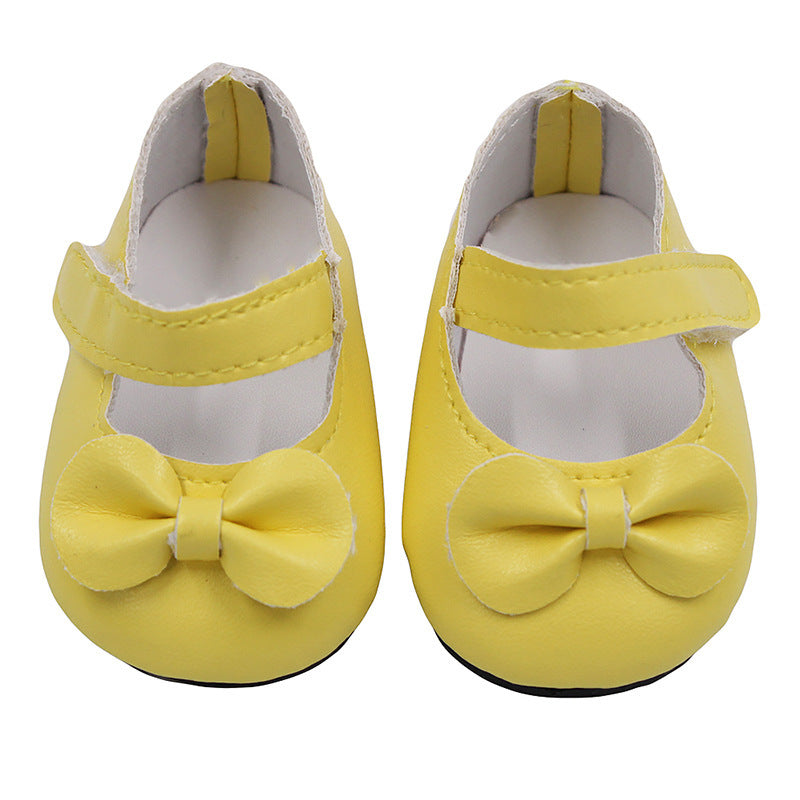 18 Inch American Girl Doll Shoes Solid Color Bow Shoes