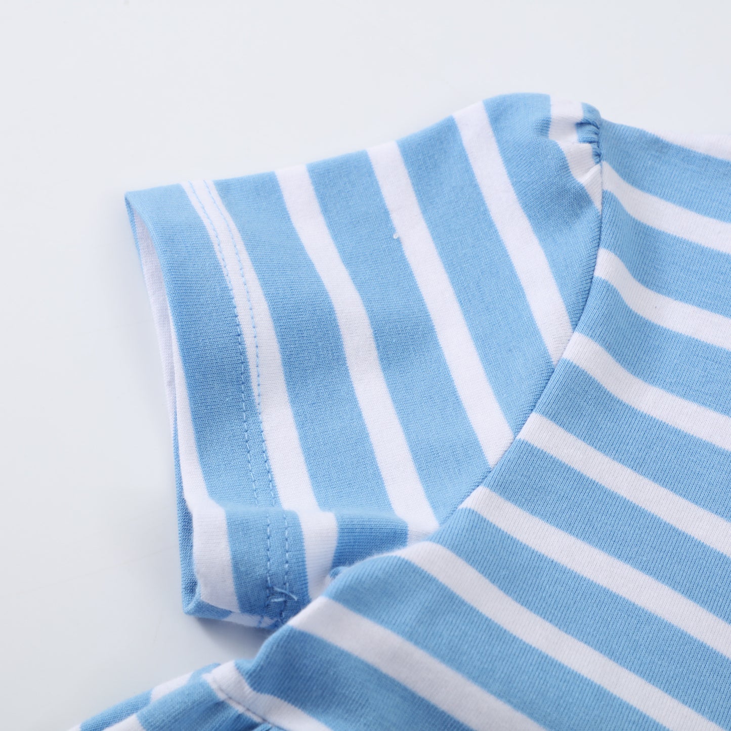 Girls Short Sleeve Striped Western Style Dress