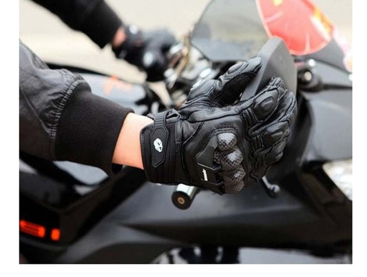 Motorcycle Locomotive Equipment Knight Carbon Fiber Leather Windproof Men and women Four Seasons Anti-fall Off-road Racing Riding Gloves