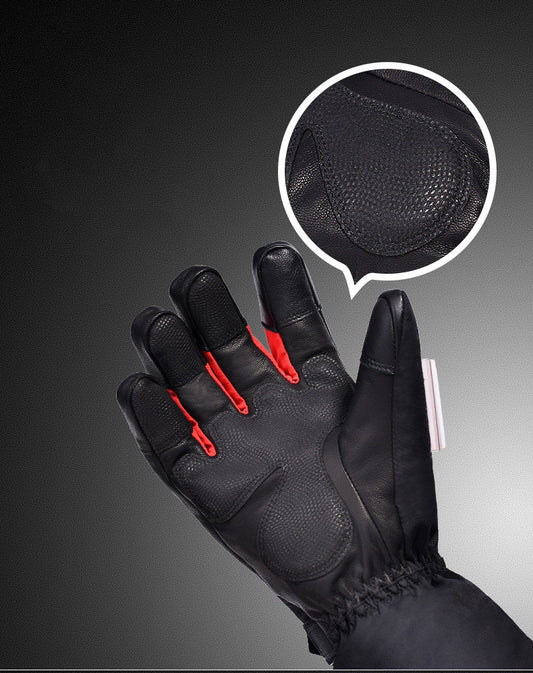Winter Constant Temperature Ski Heating Sheepskin Gloves