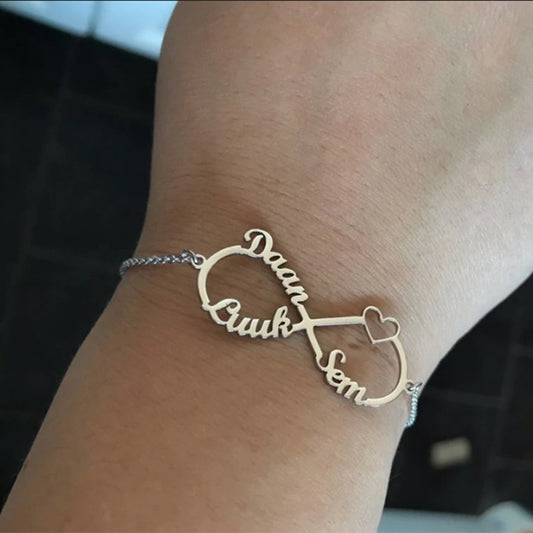Fashion 8 character infinity Name Bracelet