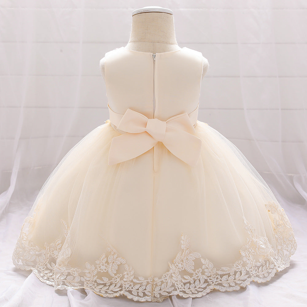 Baby girl one year old net yarn princess dress