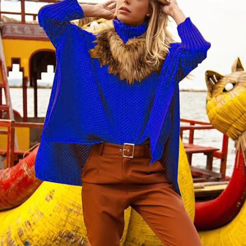 Women's Plus Size Irregular Knitted Sweater Coat