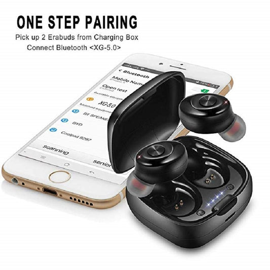 XG12 Wireless Headphones 5.0 True Bluetooth Earbuds IPX5 Waterproof Sports Earpiece 3D Stereo Sound Earphones with Charging Box