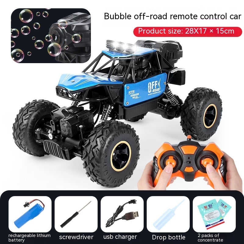 Alloy Four-wheel Drive Off-road Vehicle Remote Control Car Bubble Machine Toy Car