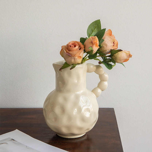 Vase Pearl Handle Ceramic Milk Pot Living Room Decorations