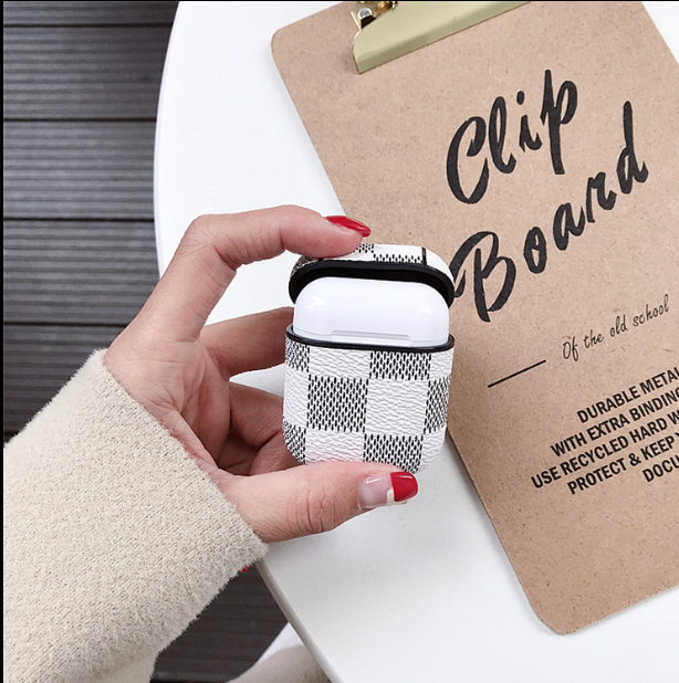 Compatible with Jacket anti-lost hook wireless Bluetooth headset 2 generation leather case lattice hard shell tide