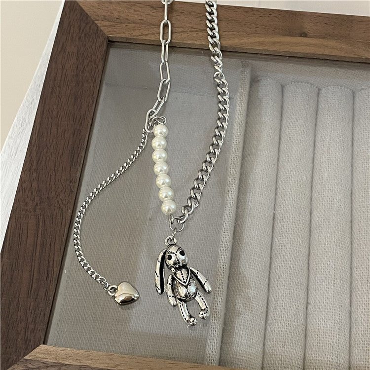 Flocking Bear Three-plant Sweater Chain Long Clavicle