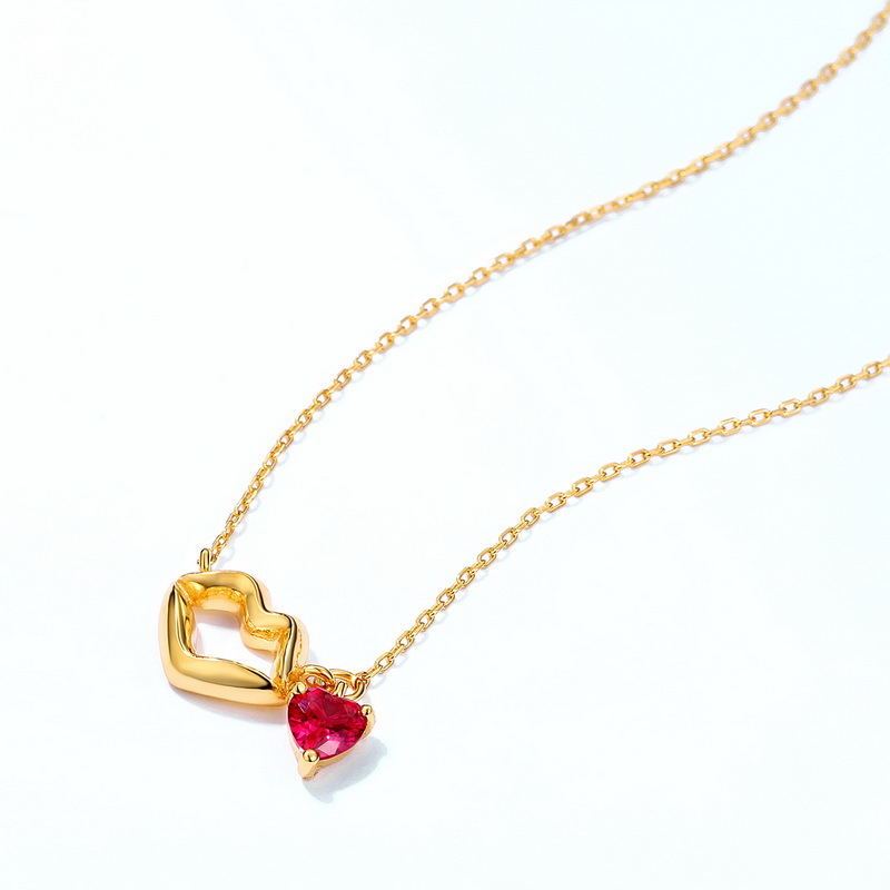 Love red corundum necklace