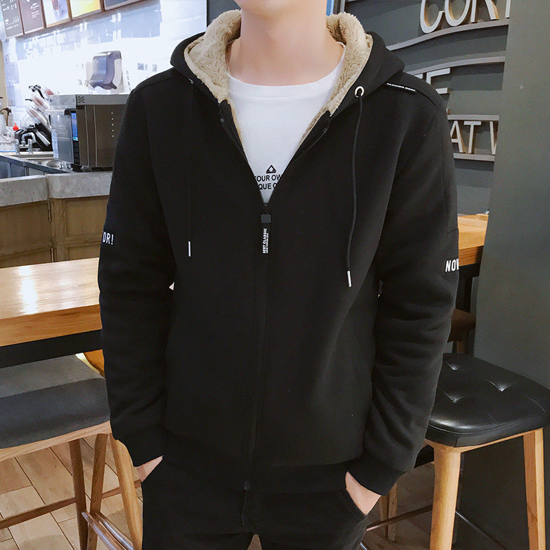 Hooded cardigan top plus size warm jacket