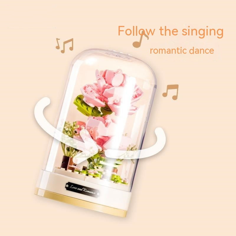 Children Assembling Building Blocks Music Box Toy