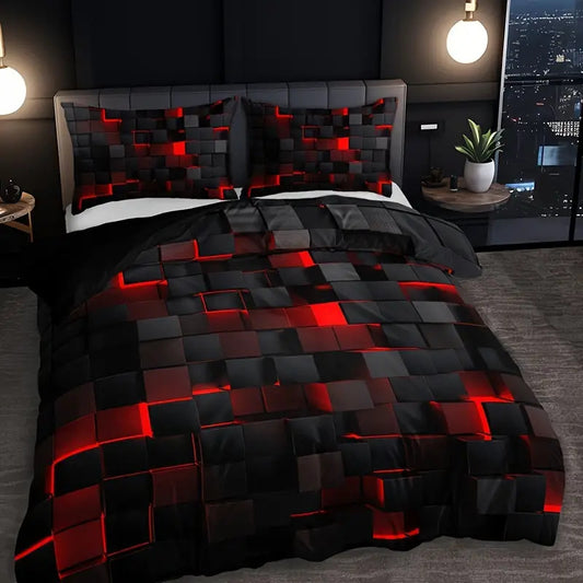 Abstract Grid Series Quilt Cover Digital Printing Bedding