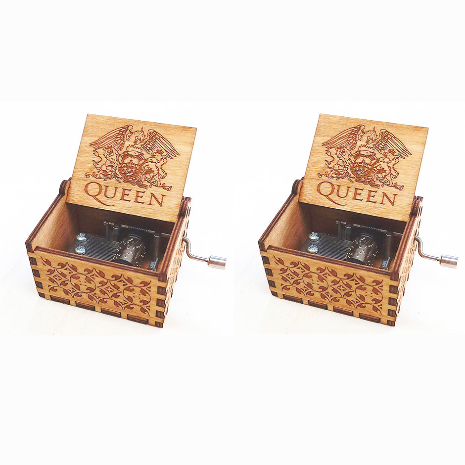 Antique Carved Wooden Hand Crank Spirited Away Music Box Christmas Gift Birthday Gift Party Decoration