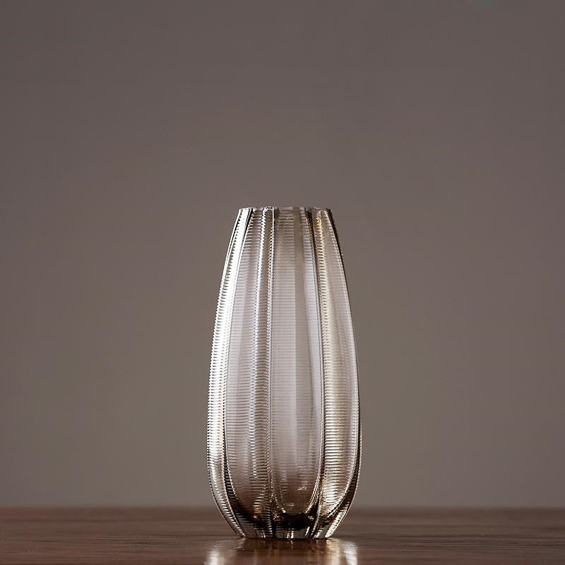 Colored Transparent Glass Vase With Diamonds
