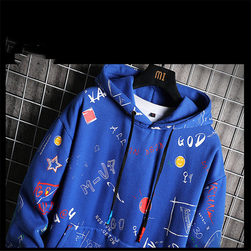 Fashion Printed Plus Size Sweater Coat Men's