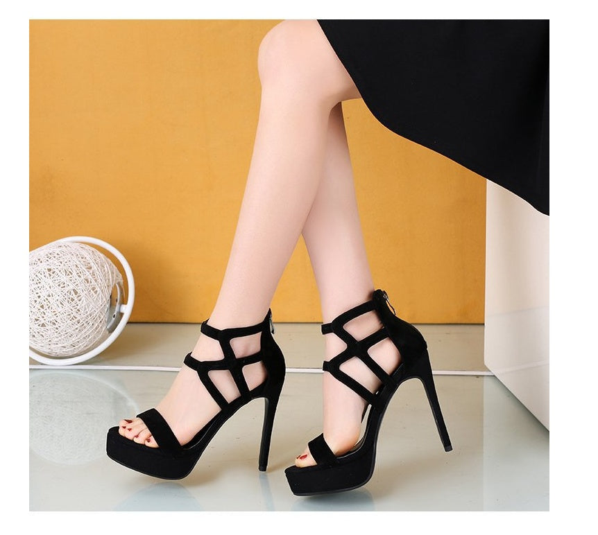 New size suede women's shoes with back zip