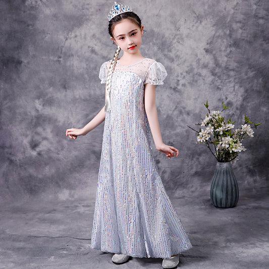Girl's sequined gauze dress