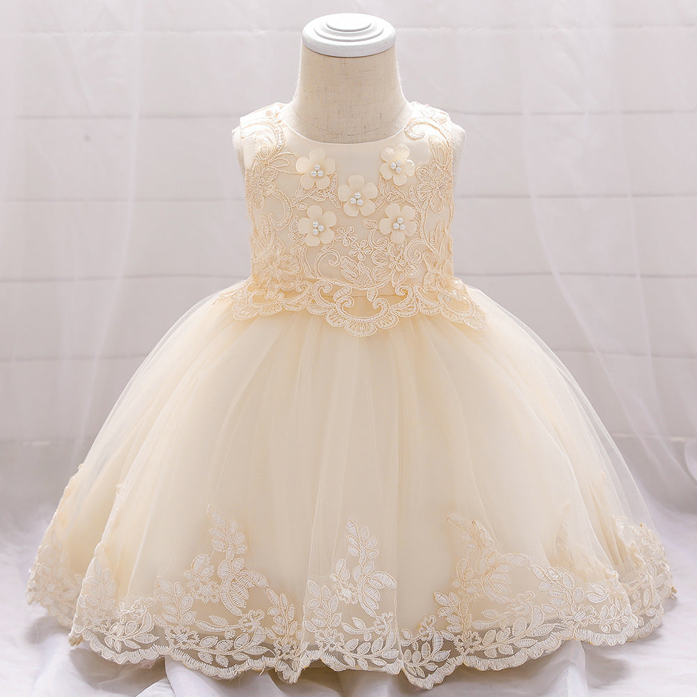 Baby girl one year old net yarn princess dress