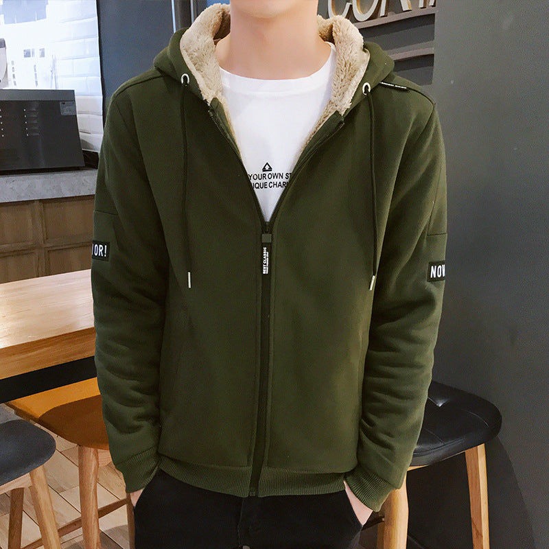 Hooded cardigan top plus size warm jacket