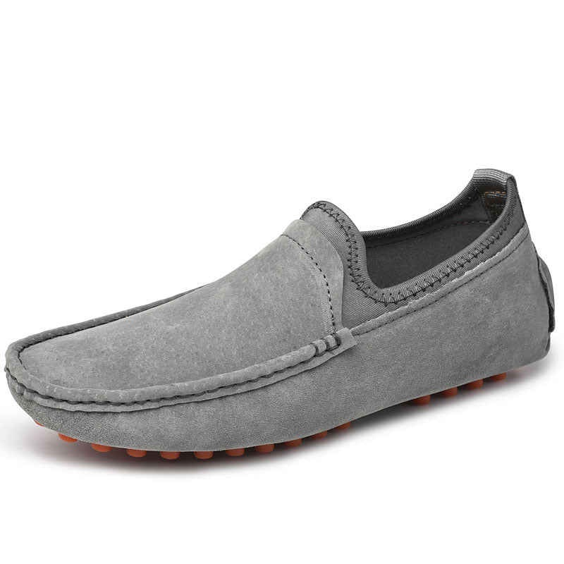 Casual Shoes Men Summer Moccasins Slip On Breathable Plus-Size Genuine-Leather