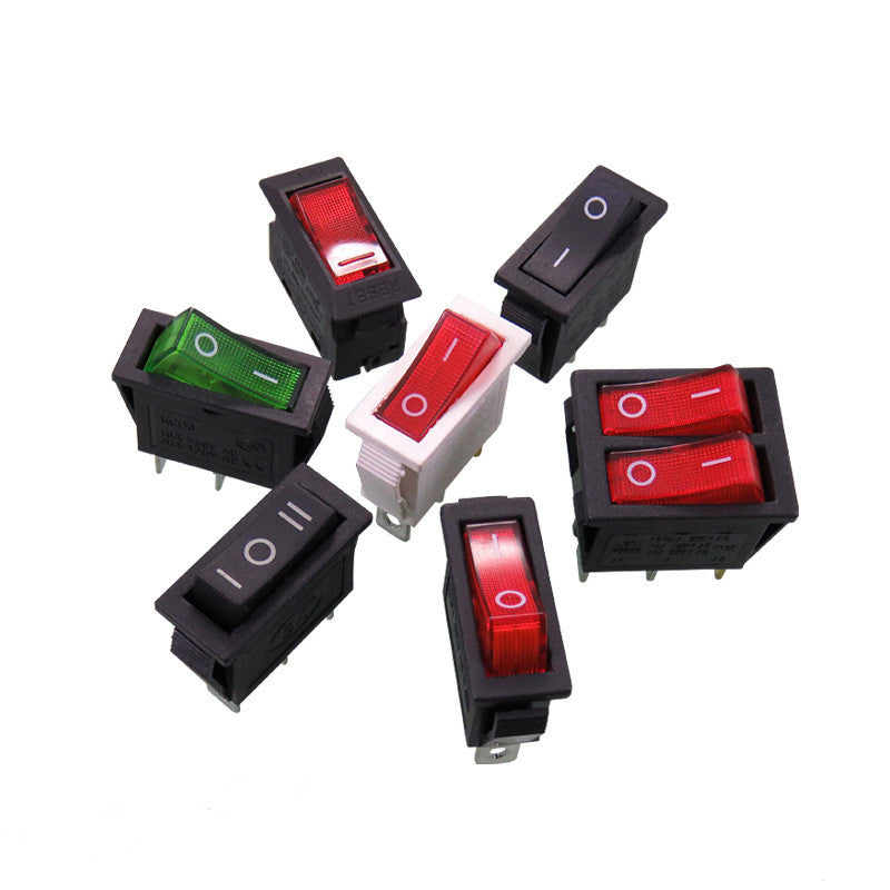 KCD3 Series Rocker Switch 3 Pin 2 Gear With Light