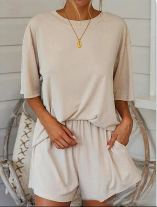 Loose Plus Size Casual Shorts Two-piece Suit