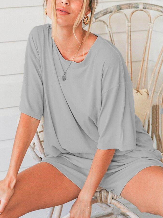 Loose Plus Size Casual Shorts Two-piece Suit