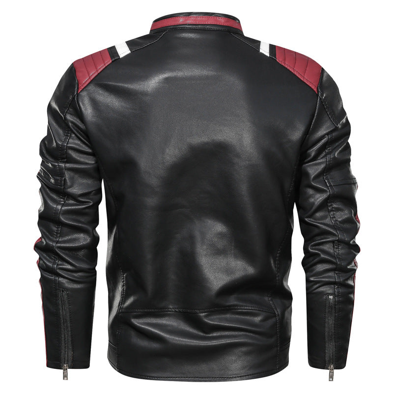 Men's Washed Casual Loose Plus Size Leather Jacket