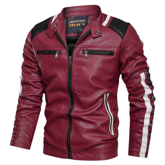 Men's Washed Casual Loose Plus Size Leather Jacket