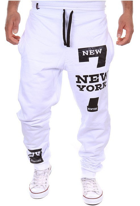 Number 7 Printed Letter Bouquet Foot Pants