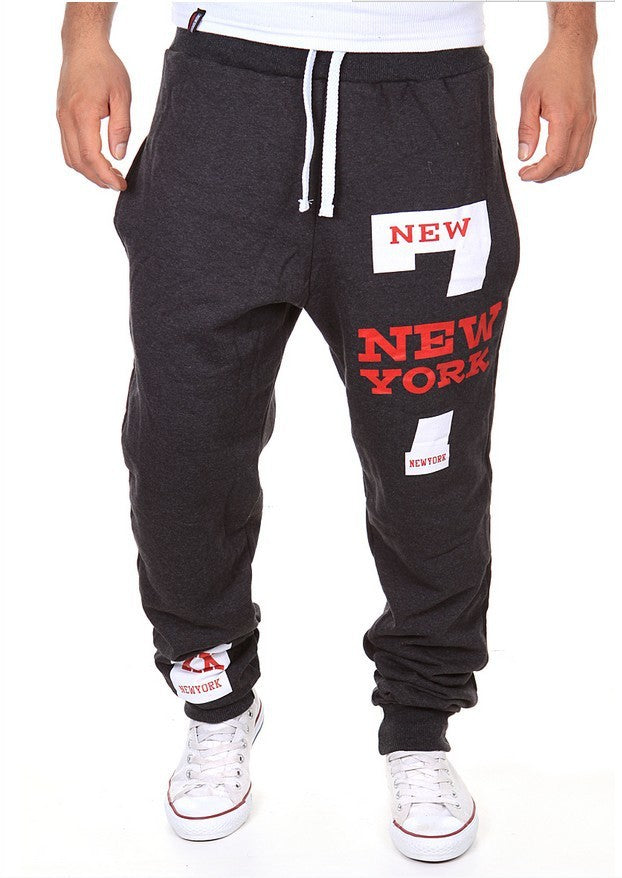 Number 7 Printed Letter Bouquet Foot Pants