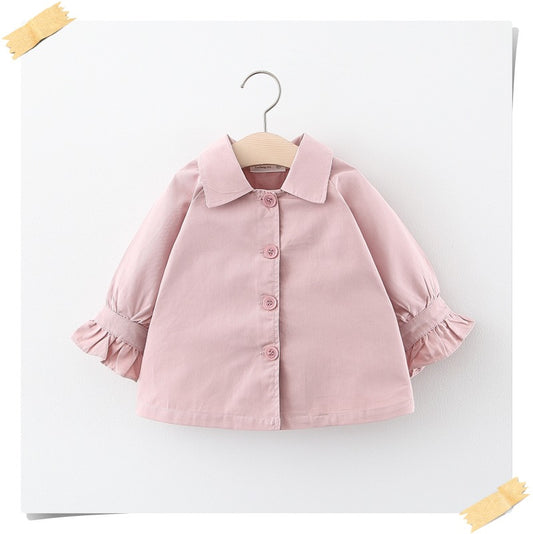 Girls Mid-length Casual Cute Windbreaker Jacket