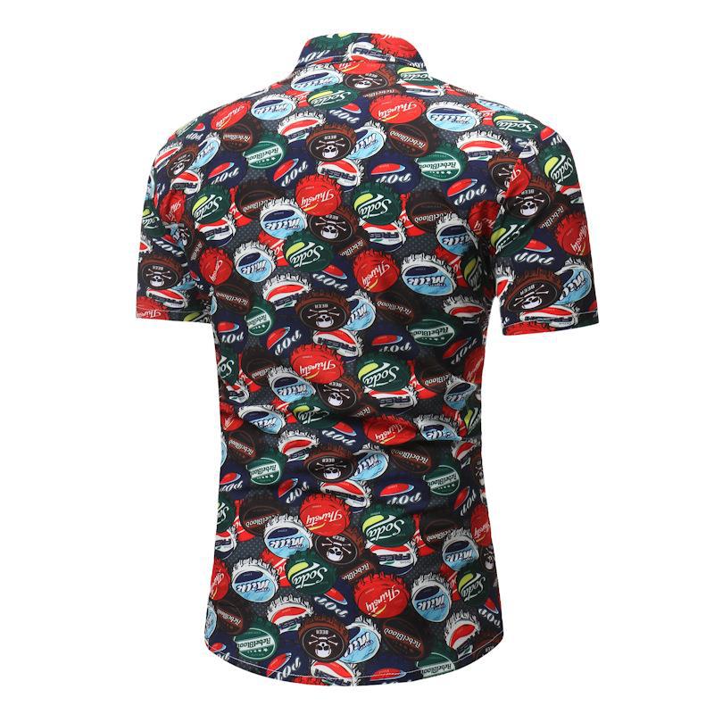 New Product Youth Shirt Men's Casual Short-sleeved Letter Printed Shirt