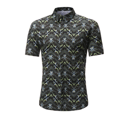 New Product Youth Shirt Men's Casual Short-sleeved Letter Printed Shirt