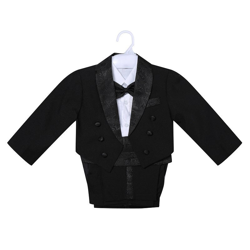 Tuxedo Girdle Dress One-year-old Baby Boy Suit Suit Flower Girl Dress