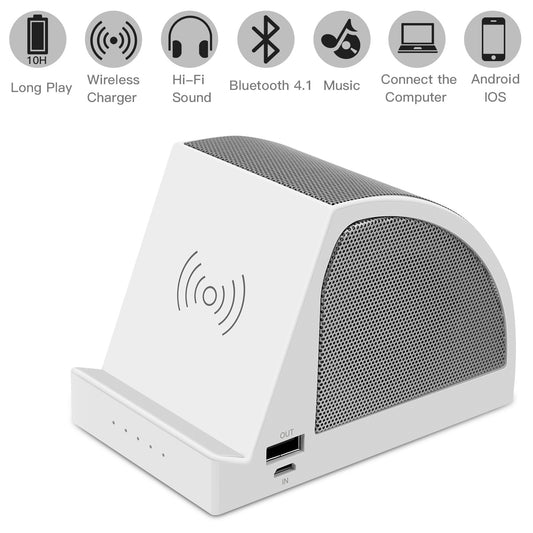 Wireless Charging Phone Holder Mini Subwoofer Bluetooth Speaker
